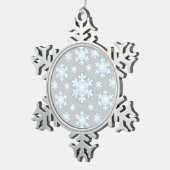 Snowflake (grijs) tin sneeuwvlok ornament (Rechts)