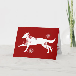 Snowflake GSD Dog Holiday Greeting Card Feestdagen Kaart