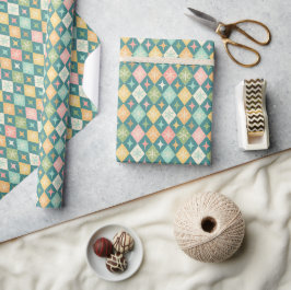 Snowflake Harlequin MCM Blauwgroen Cadeaupapier