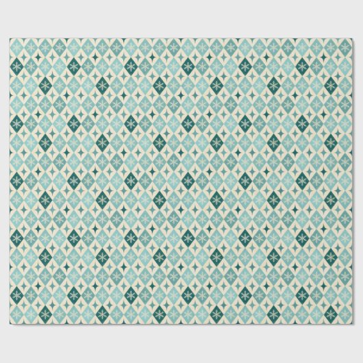 Snowflake Harlequin MCM Blue Cadeaupapier (Vlak)