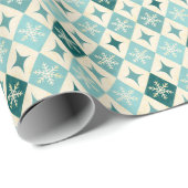 Snowflake Harlequin MCM Blue Cadeaupapier (Rol Hoek)