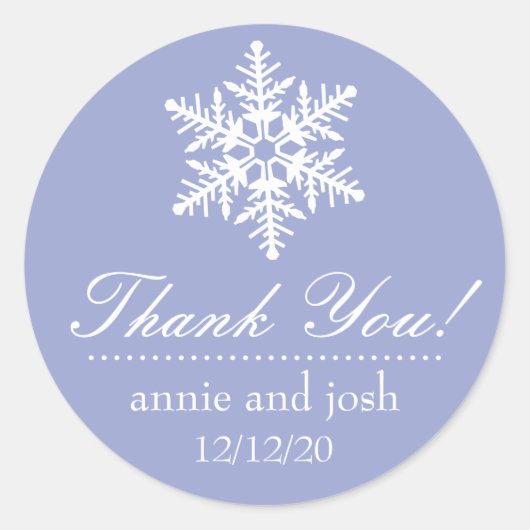 Snowflake Hartelijk dank voor uw labels (Paars) (Voorkant)
