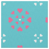 Snowflake Harten Blauwe Witte Roze Stof (Close Up)