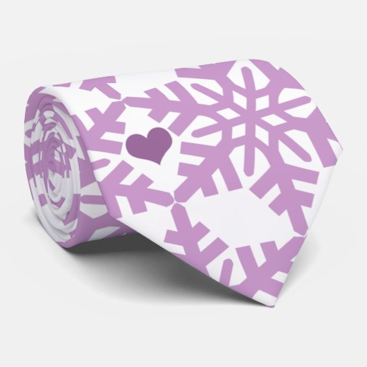 Snowflake Heart Patroon Stropdas (Opgerold)