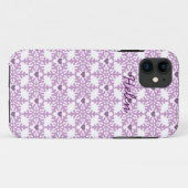 Snowflake Heart Pattern - Aangepaste naam Case-Mate iPhone Case (Achterkant (horizontaal))