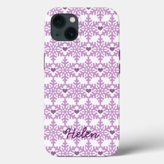 Snowflake Heart Pattern - Custom name Case-Mate iP Case-Mate iPhone Case (Achterkant)