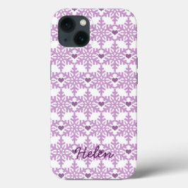 Snowflake Heart Pattern - Custom name Case-Mate iP iPhone Case