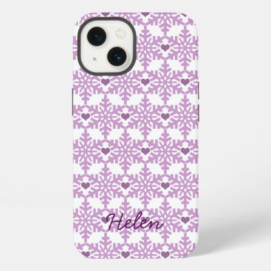Snowflake Heart Pattern - Custom name Case-Mate iP iPhone Hoesje (Achterkant)
