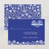 Snowflake Heart Winter Wedding RSVP (Voorkant / Achterkant)