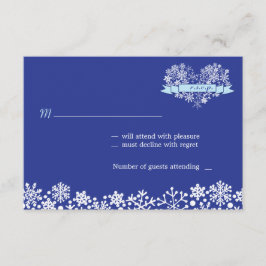 Snowflake Heart Winter Wedding RSVP Kaartje
