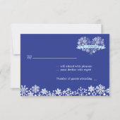 Snowflake Heart Winter Wedding RSVP Kaartje (Voorkant)