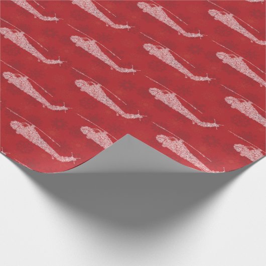 Snowflake Helicopters - Red Cadeaupapier (Hoek)