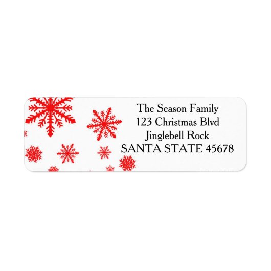 Snowflake Holiday Adres label (Voorkant)