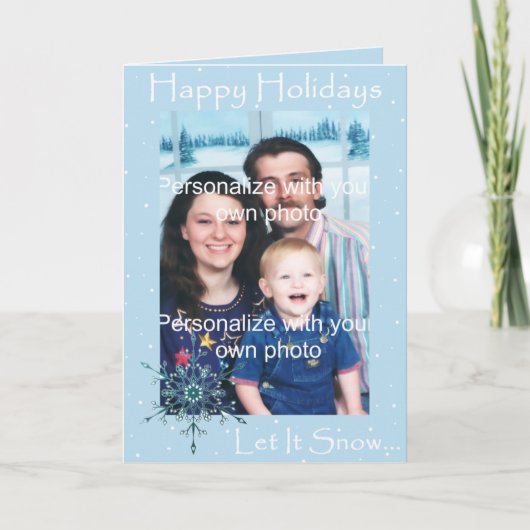 Snowflake Holiday Card Feestdagen Kaart (Voorkant)