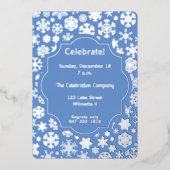 Snowflake Holiday Folie Uitnodiging (Voorkant)