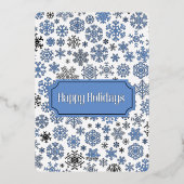 Snowflake Holiday Folie Uitnodiging (Achterkant)