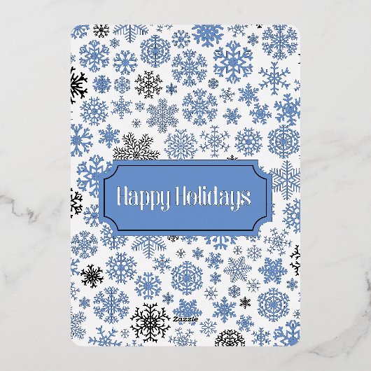 Snowflake Holiday Folie Uitnodiging (Achterkant)