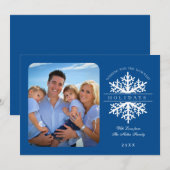 Snowflake Holiday-fotokaart Kaart (Voorkant / Achterkant)