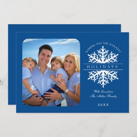 Snowflake Holiday-fotokaart Kaart (Voorkant / Achterkant)