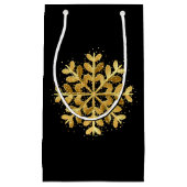 Snowflake Holiday Gift Bag Klein Cadeauzakje (Voorkant)