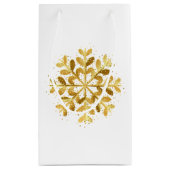 Snowflake Holiday Gift Bag Klein Cadeauzakje (Achterkant)