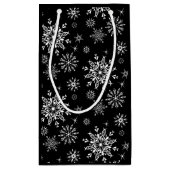 Snowflake Holiday Gift Bag Klein Cadeauzakje (Achterkant)