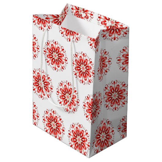 Snowflake Holiday Gift Bag Medium Cadeauzakje (Achterkant Gekanteld)