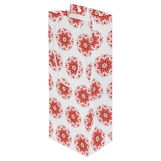 Snowflake Holiday Gift Bag Wijn Cadeautas (Achterkant Gekanteld)