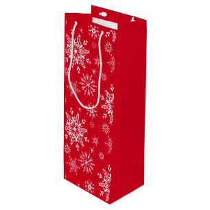 Snowflake Holiday Gift Bag Wijn Cadeautas