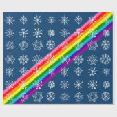 Snowflake Holiday Gift Wrap met Regenboog Cadeaupapier (Vlak)