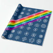 Snowflake Holiday Gift Wrap met Regenboog Cadeaupapier (Uitgerold)