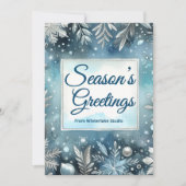 Snowflake Holiday Kaart | Bedrijf Logo Upload (Voorkant)