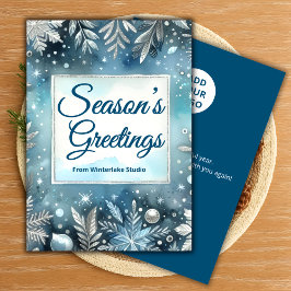 Snowflake Holiday Kaart | Bedrijf Logo Upload