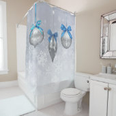 Snowflake Holiday Ornaments Douchegordijn (In situ)