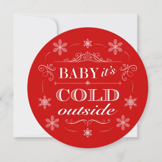 Snowflake Holiday Party Baby Het is koud buiten Kaart (Voorkant)