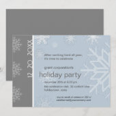 Snowflake Holiday Party Kaart (Voorkant / Achterkant)