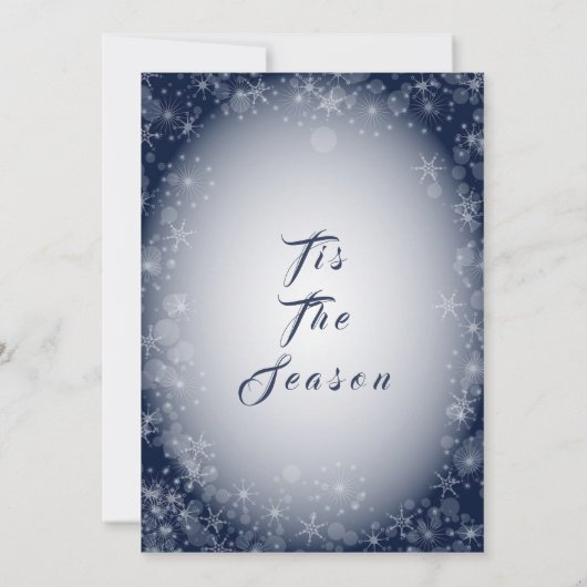 Snowflake Holiday Party Kaart (Achterkant)