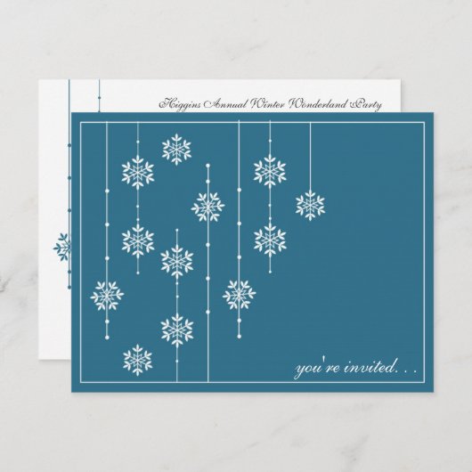 Snowflake Holiday Party Uitnodigingen (Voorkant / Achterkant)