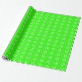 Snowflake Holiday Pattern Neon Green Kerstmis Cadeaupapier (Uitgerold)
