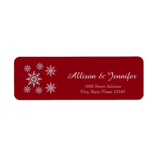  Snowflake Holiday Red Label Adres (Voorkant)