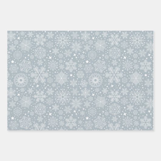 Snowflake Holiday Wrapping Paper Sheets (Voorkant)