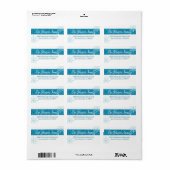 SNOWFLAKE Holiday Xmas Blue Glitter Retouradres Etiket (Full Sheet)