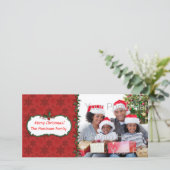 Snowflake Holly-fotokaart Feestdagenkaart (Staand voorkant)