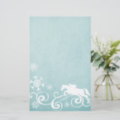 Snowflake Horse Holiday Kerstmis Briefpapier (Staand voorkant)