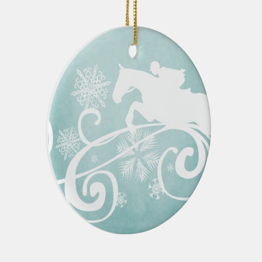 Snowflake Horse Holiday Kerstmis Keramisch Ornament (Rechts)