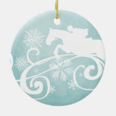 Snowflake Horse Holiday Kerstmis Keramisch Ornament (Achterkant)