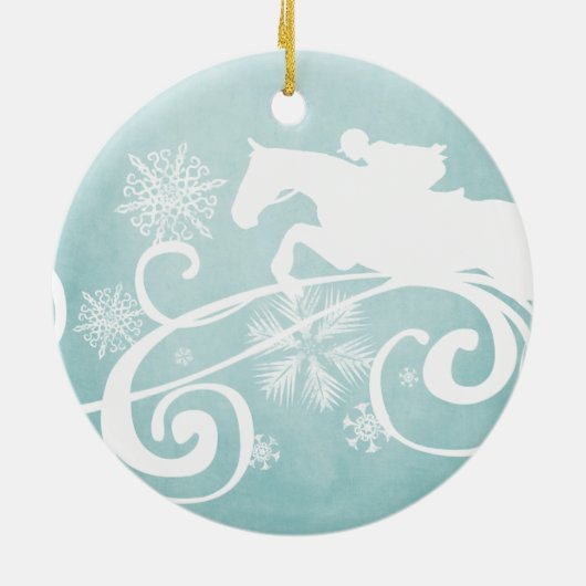 Snowflake Horse Holiday Kerstmis Keramisch Ornament (Achterkant)
