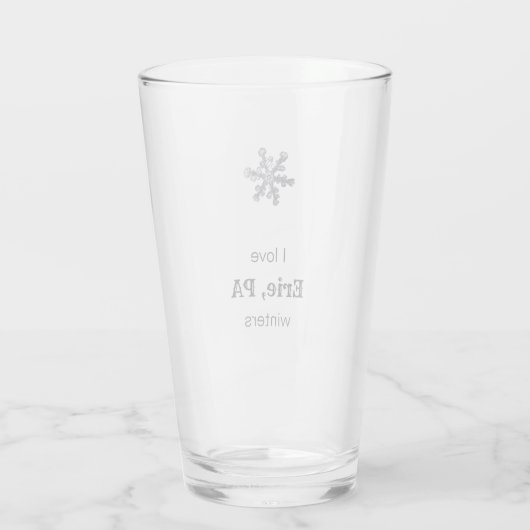 Snowflake I Love Custom City Winters Glas (Achterkant)