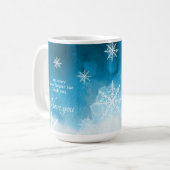 Snowflake Ice Blue Gepersonaliseerd Citaat en Naam Koffiemok (Voorkant links)