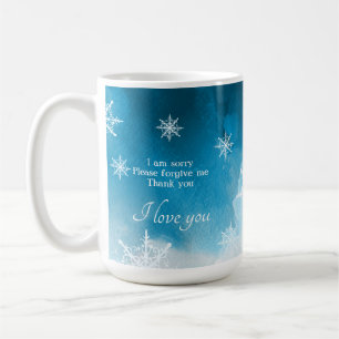 Snowflake Ice Blue Gepersonaliseerd Citaat en Naam Koffiemok